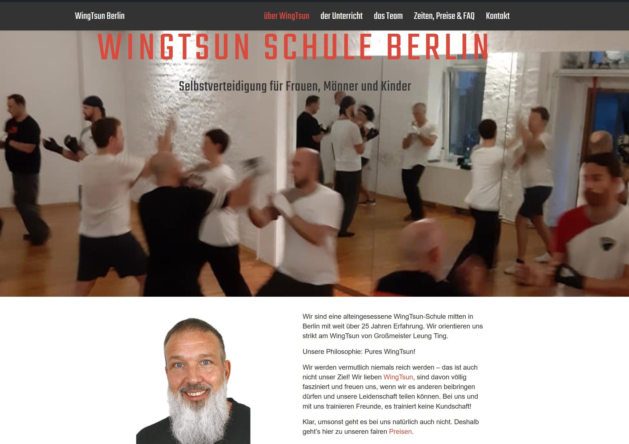 WingTsun Schule Berlin SiFU Robert Coffey und Schüler