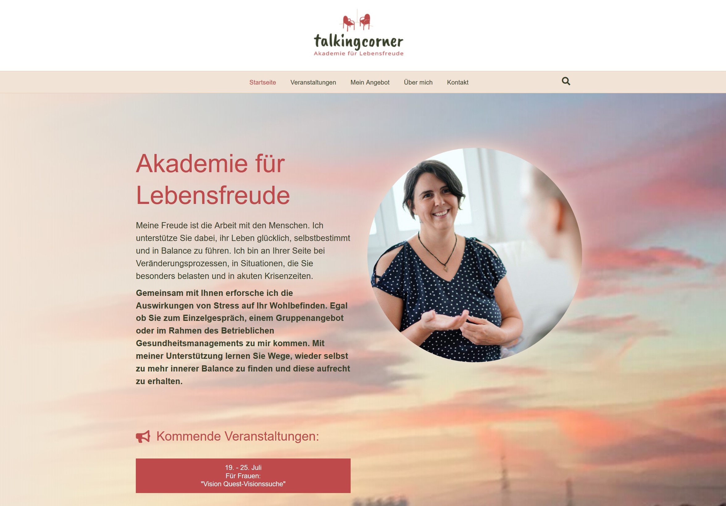 Akademie für Lebensfreude Website von talkingcorner